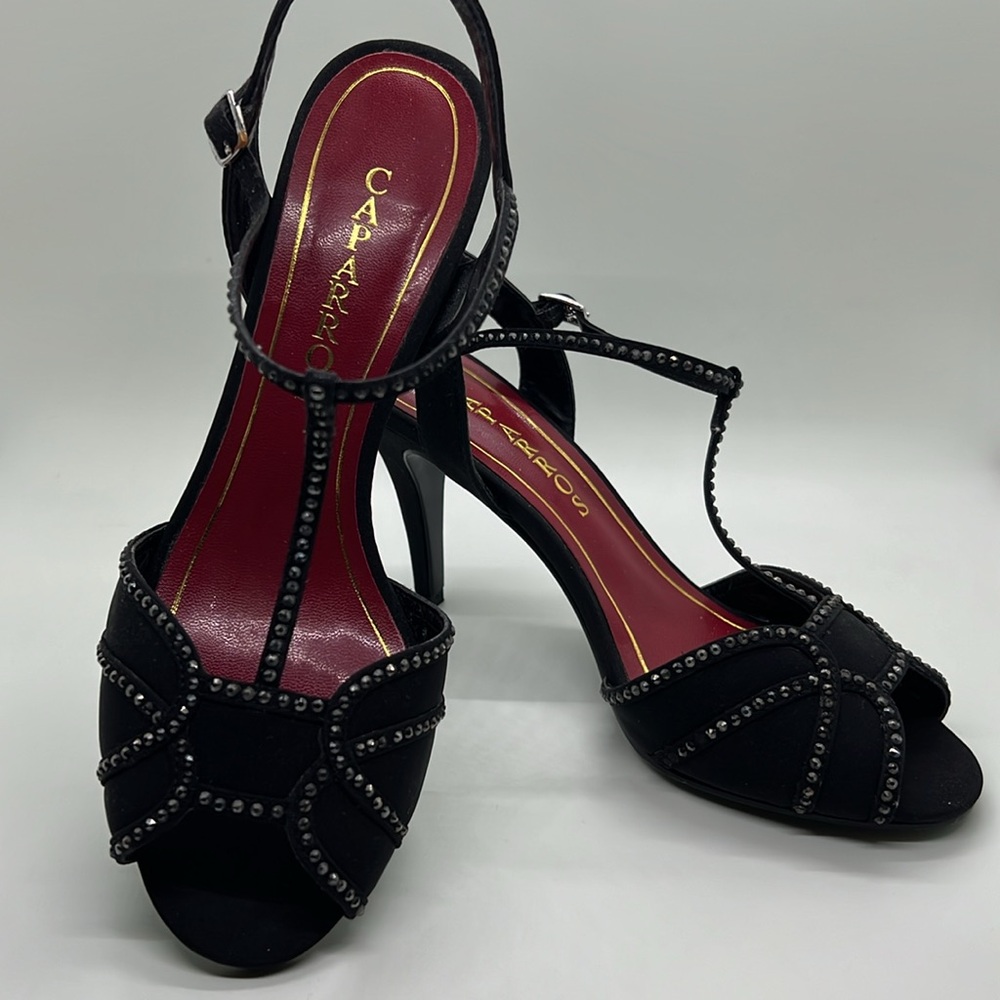 Caparros Black Strappy Women's Heels